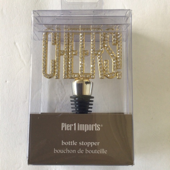 PIER ONE CHEERS RHINESTONE BOTTLE STOPPER NWT - Picture 3 of 7